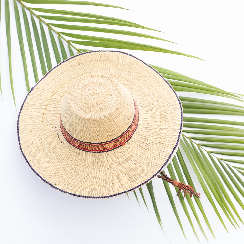 Wide Brim Straw Hat // Large African Beach Hat Men